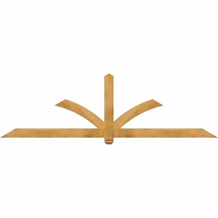 Ekena Millwork Redmond Rough Sawn Timber Gable Bracket, Western Red Cedar, 96"W x 28"H x 2"D x 4"F, 7/12 Pitch GBW096X28X0204RED00RWR